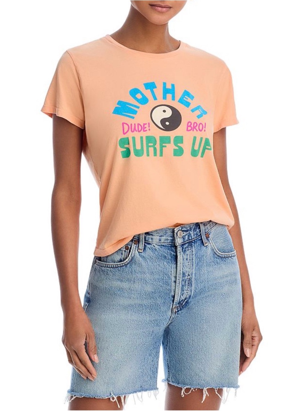 MOTHER Peach Graphic 'Surfs Up' Short Sleeve Tee
